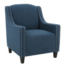 Dark Blue Davenport Fabric Armchair